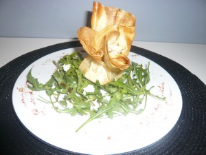 Aumonière au Chèvre et Pommes caramélisées