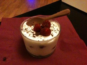 Mousse de mascarpone aux framboises