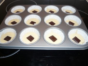 Muffins cœur fondant au chocolat